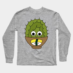 Cute Cactus Design #240: Melocactus In Cute Sushi Bowl Long Sleeve T-Shirt